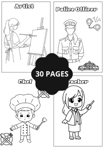 Amazing Jobs Coloring Book for Kids –30 Fun Career Pages