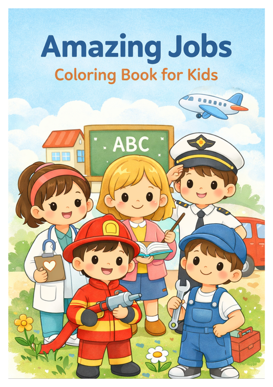 Amazing Jobs Coloring Book for Kids –30 Fun Career Pages