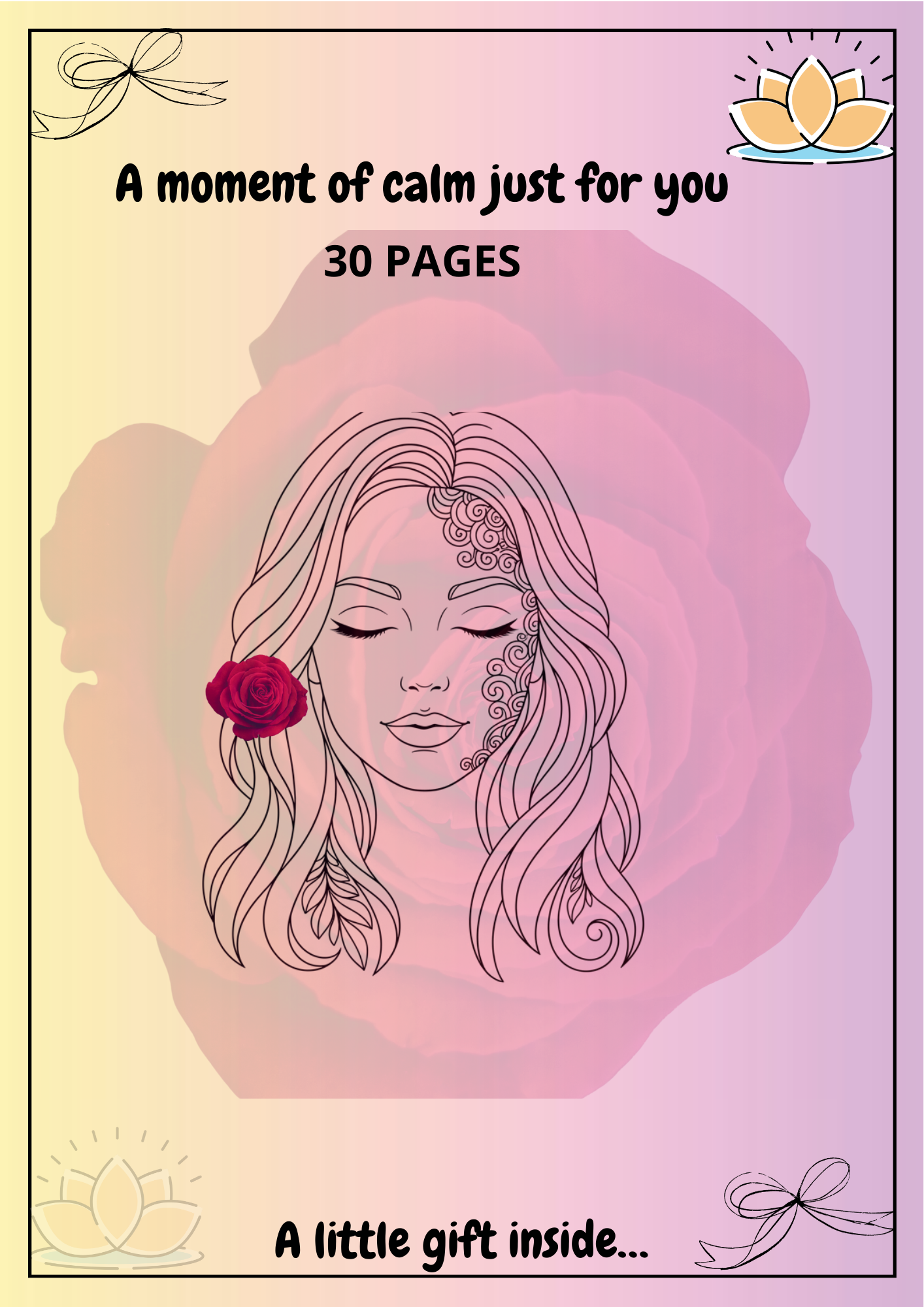 Adult Coloring Book – 30 Relaxing Pages (8.5 x 11 in) + Free Kids Bonus 15 Pages