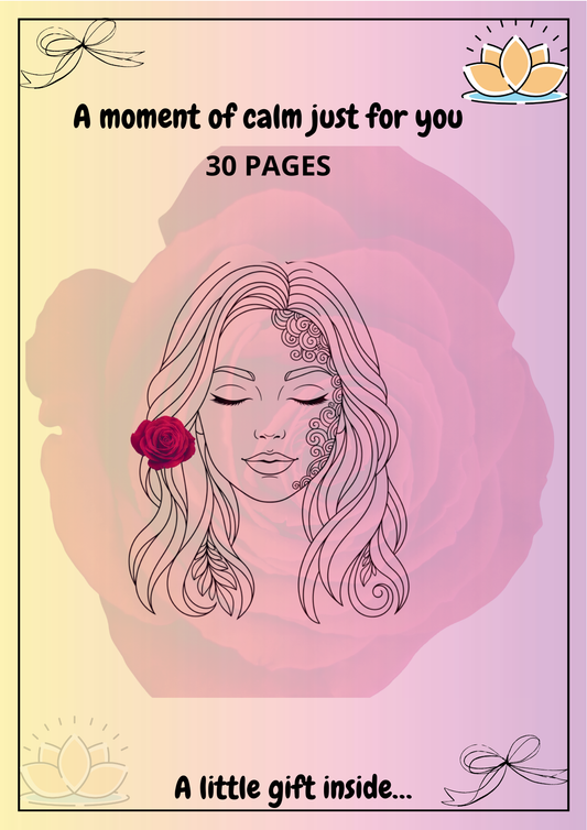 Adult Coloring Book – 30 Relaxing Pages (8.5 x 11 in) + Free Kids Bonus 15 Pages